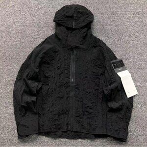 Stone Island Pleated Zip Hooded Jacket